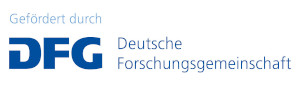 DFG-Logo mit Schriftzug und Förderhinweis
